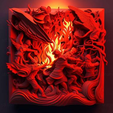 3D model Heavy Fire Red Shadow game (STL)